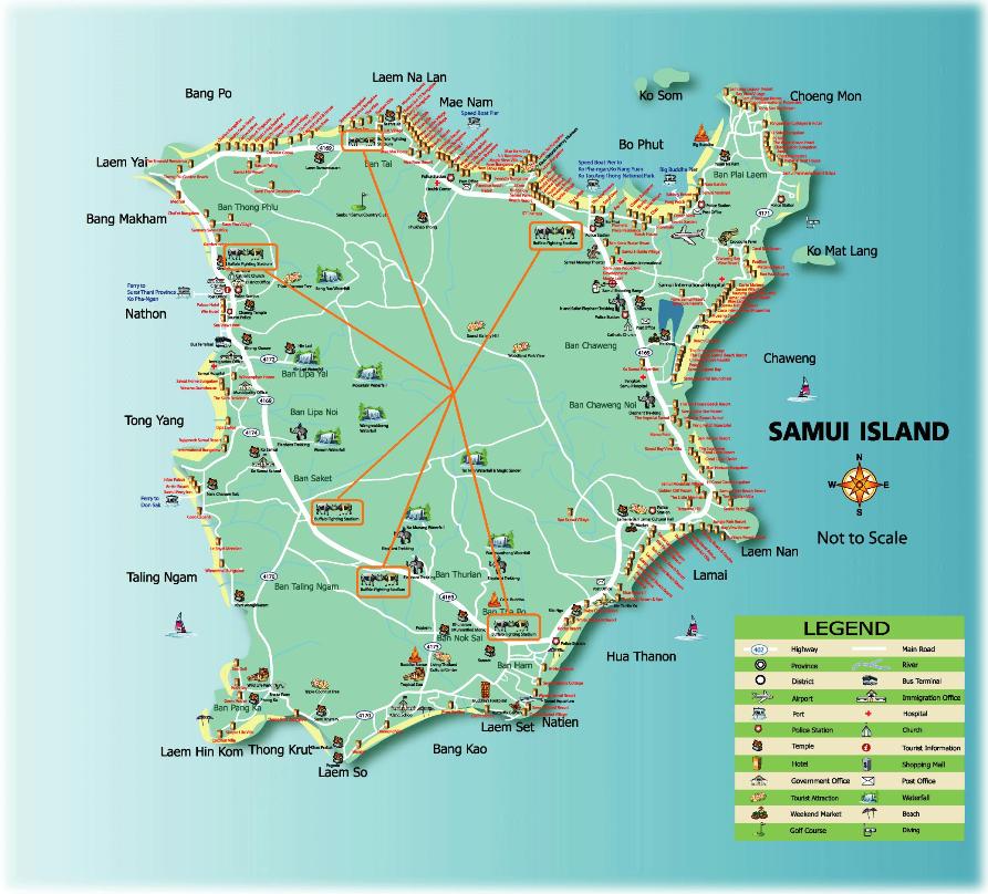 Самуи, подскажите на карте где находятся эти места?